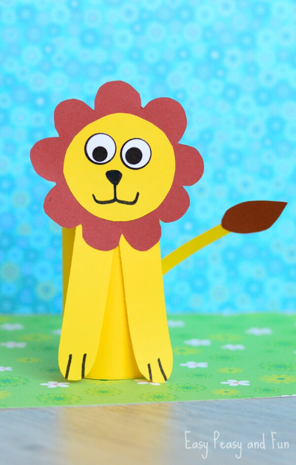 How To Make Lion With Paper Roll