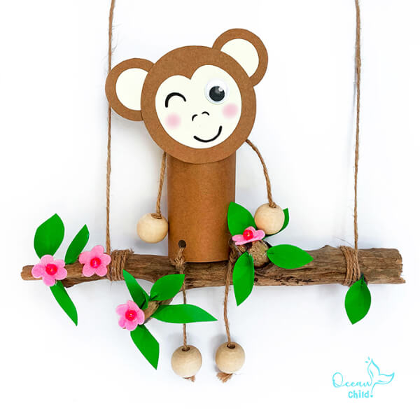 How To Make Monkey Craft With Paper Roll Animal Paper Crafts for Kids