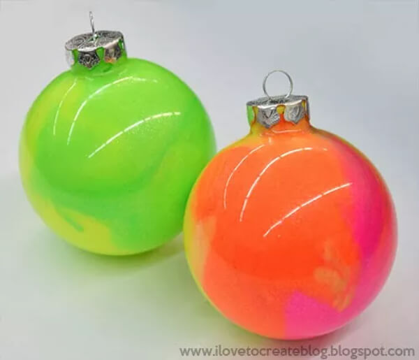 How To Make Neon Marble Ornament Craft Project