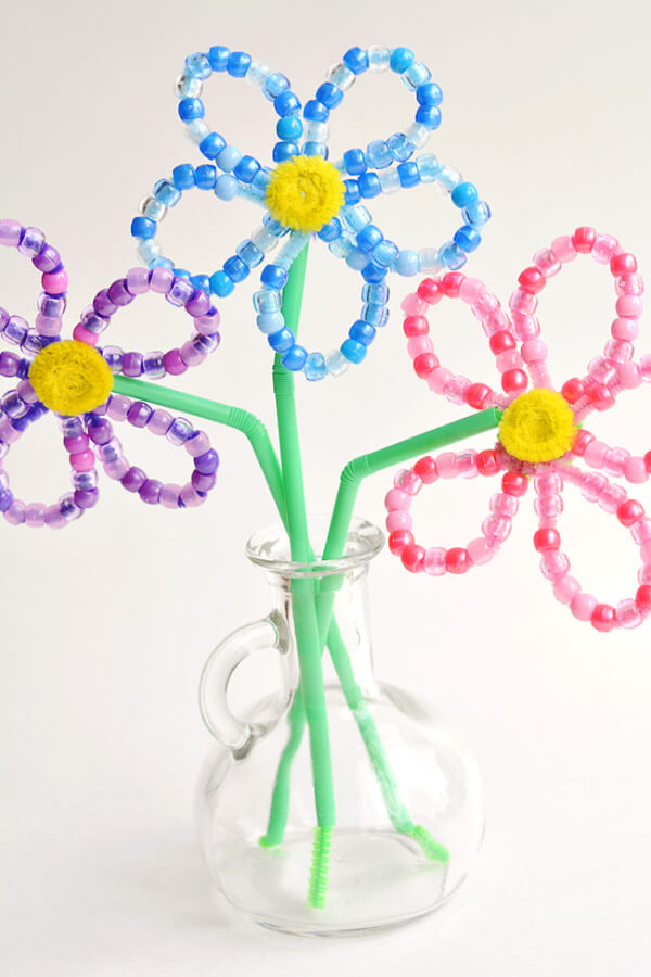 How To Make Pony Beaded Pipe Cleaner Flowers Tutorial Pipe Cleaner & Pony Bead Crafts for Kids