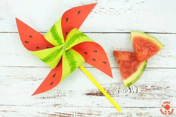 How To Make Watermelon Windmill Craft Step By Step