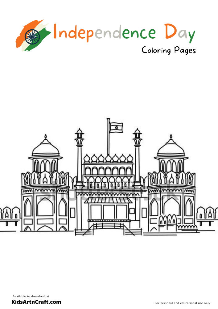India’s Independence day Coloring Pages For Kids
