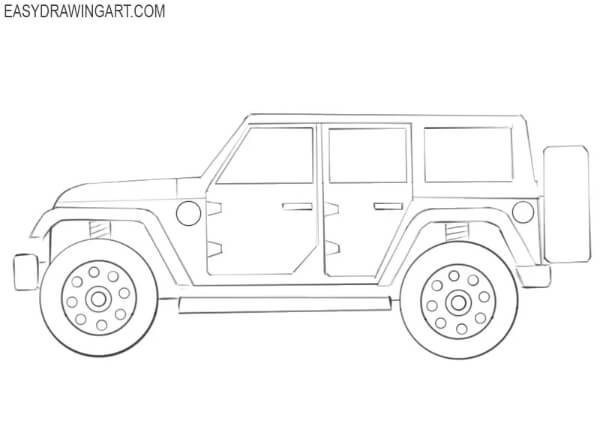 Easy Car Drawings for Kids Jeep Drawing Step By Step  Tutorial