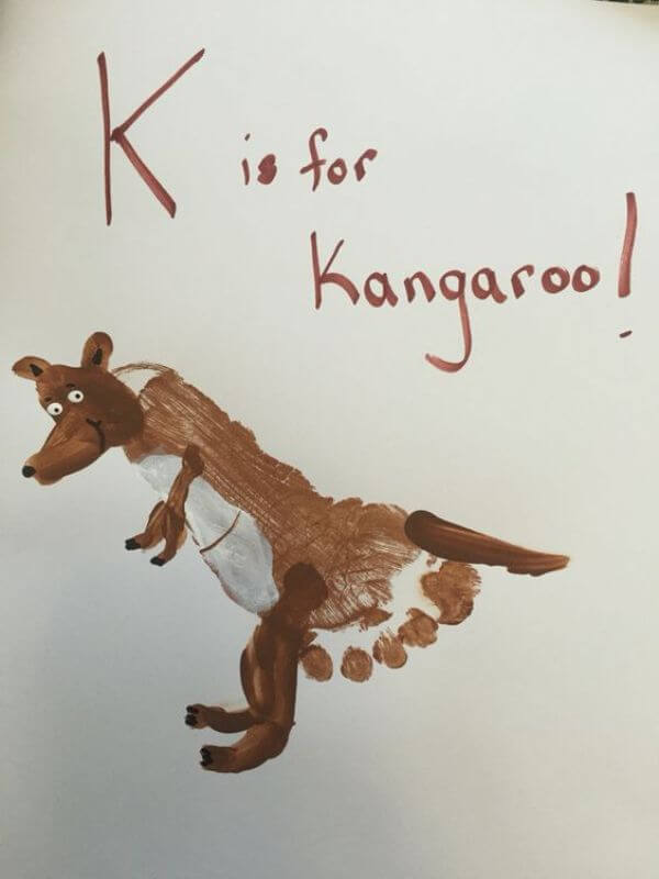 K Is For Kangaroo Footprint Crafts & Activities For Toddlers
