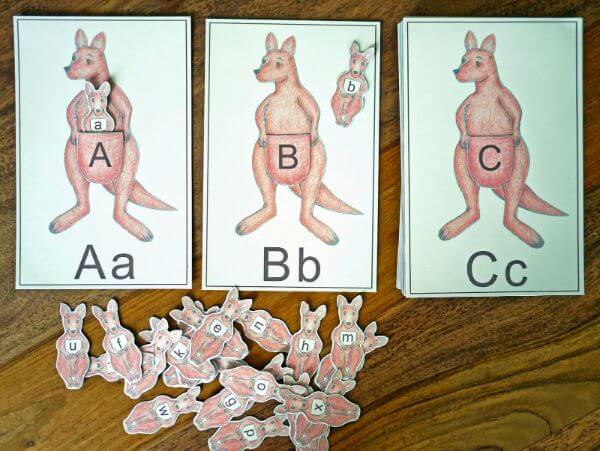 K Is Kangaroo Alphabet Matching Game Crafts & Activities For Kids