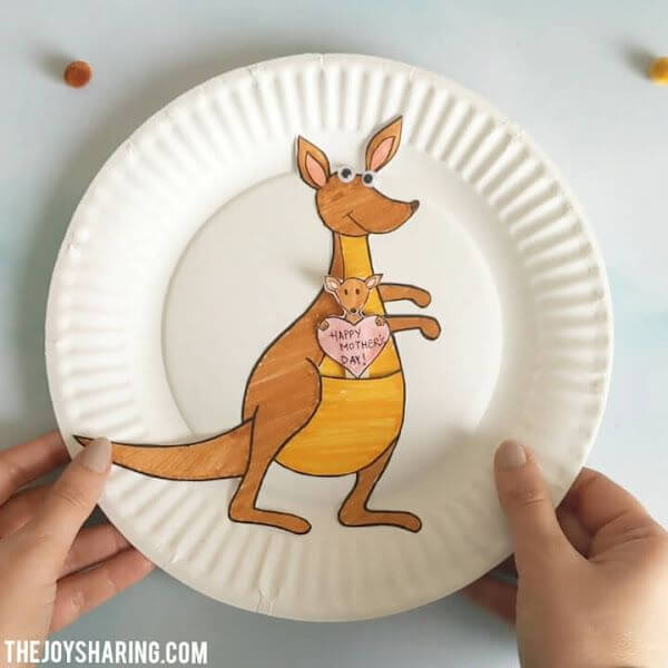Kangaroo Mothers Day Using Paper Plate For Kids