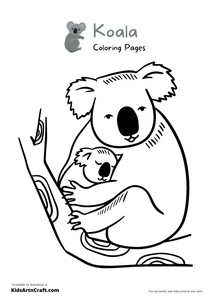 Koala Coloring Pages For Kids – Free Printables