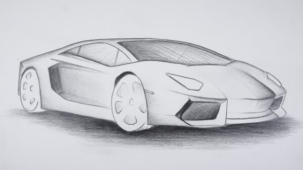 Lamborghini Aventador Pencil Sketch Tutorial