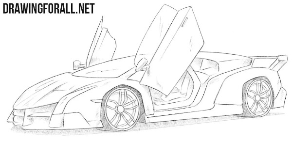 Lamborghini Veneno Car's Drawing Tutorial