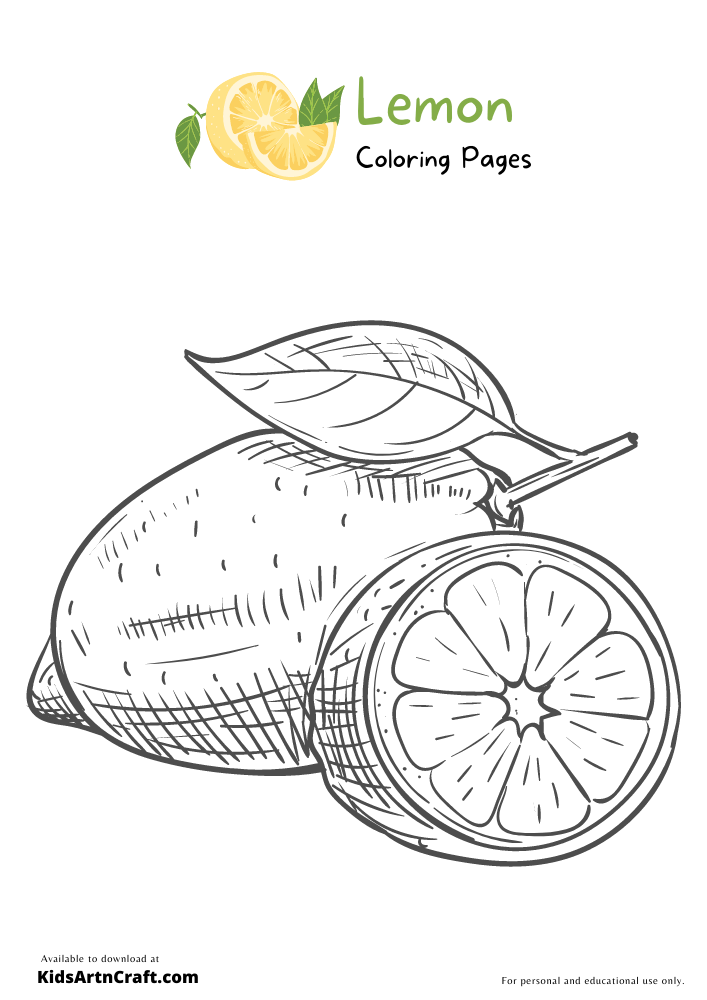 Lemon Coloring Pages For Kids – Free Printables