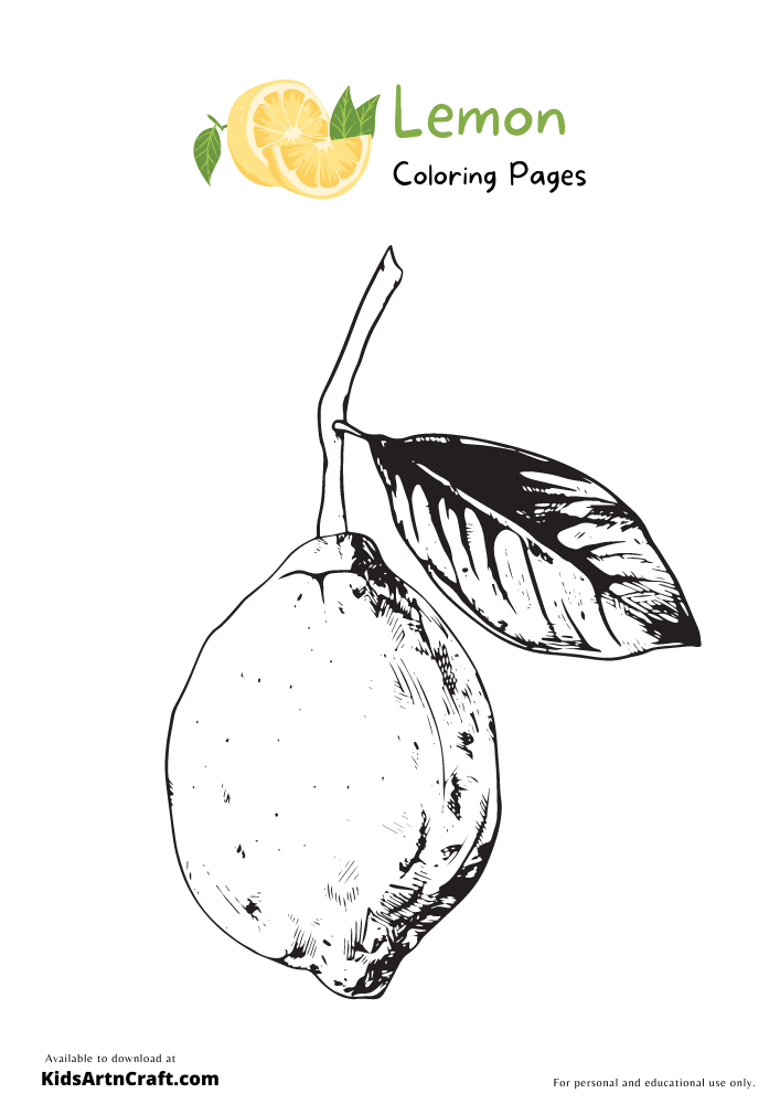 Lemon Coloring Pages For Kids – Free Printables