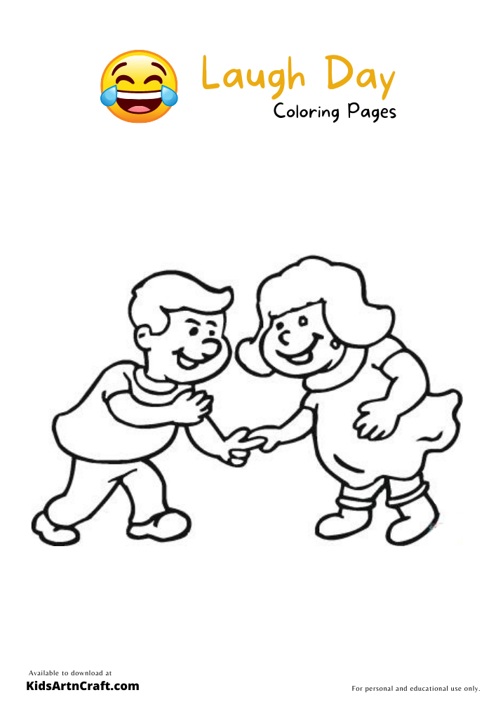 Let’s Laugh Day Coloring Pages For Kids-1