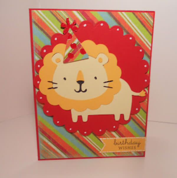 Lion Birthday Card Animal Paper Cards for Kids
