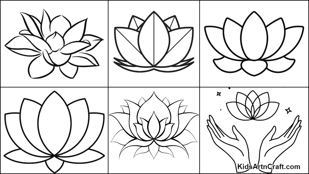 Lotus flower pencil art, Black and white outline vector coloring page and  book for adults and children flowers waterlily, with leaves hand drawn  engraved ink illustration artistic design. 19016029 Vector Art at