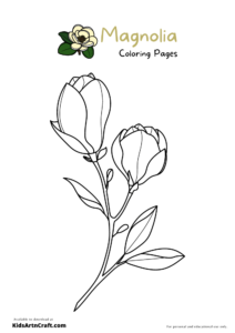 Magnolia Coloring Pages For Kids – Free Printables - Kids Art & Craft