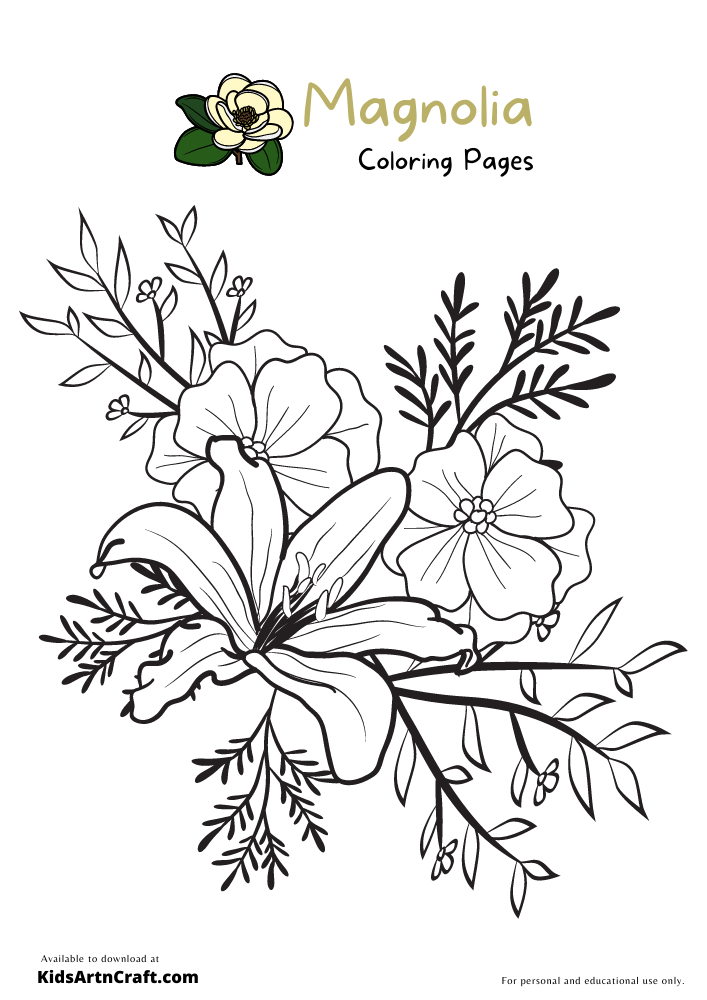 Magnolia Coloring Pages For Kids