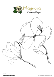 Magnolia Coloring Pages For Kids – Free Printables - Kids Art & Craft