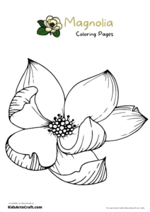 Magnolia Coloring Pages For Kids – Free Printables - Kids Art & Craft