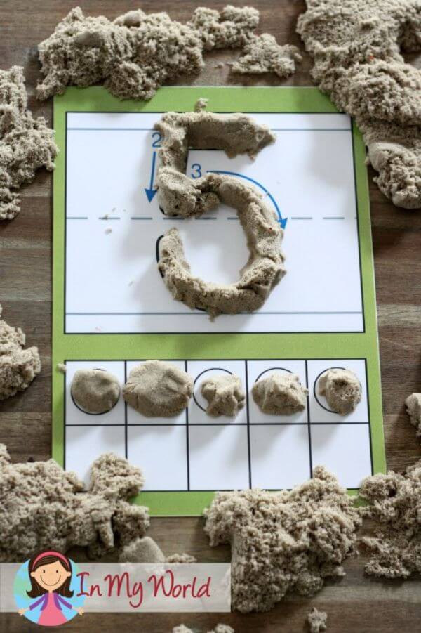 Making Number With Kinetic Sand Activity Fine Motor Sand Activities for Kids
