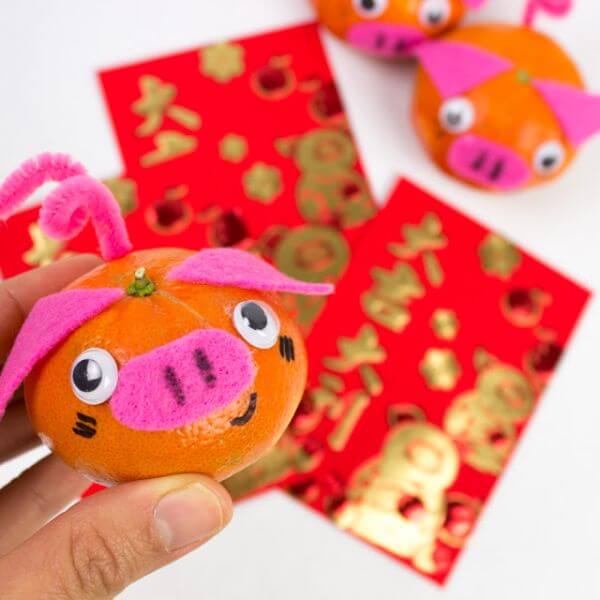 Pig Craft Ideas With Citrus Fruit Mandarin Orange Crafts & Activities for Kids