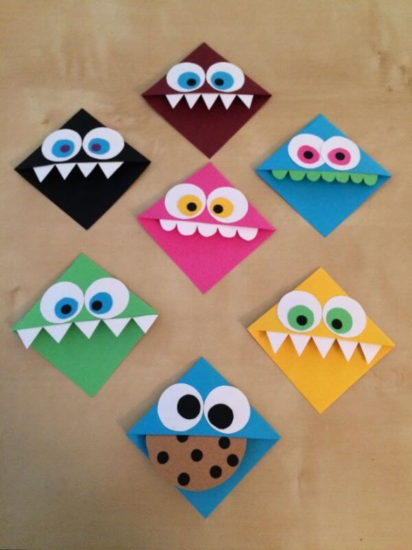 DIY Monster Corner Bookmarks Craft Ideas For Kids