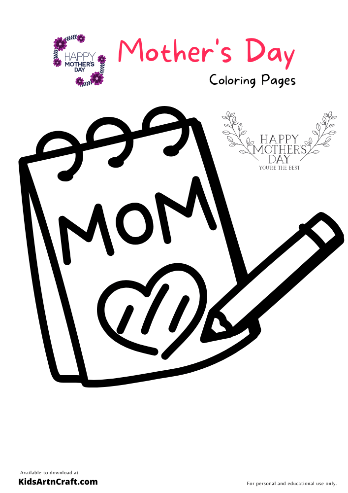 Mother’s Day Coloring Pages For Kids – Free Printables