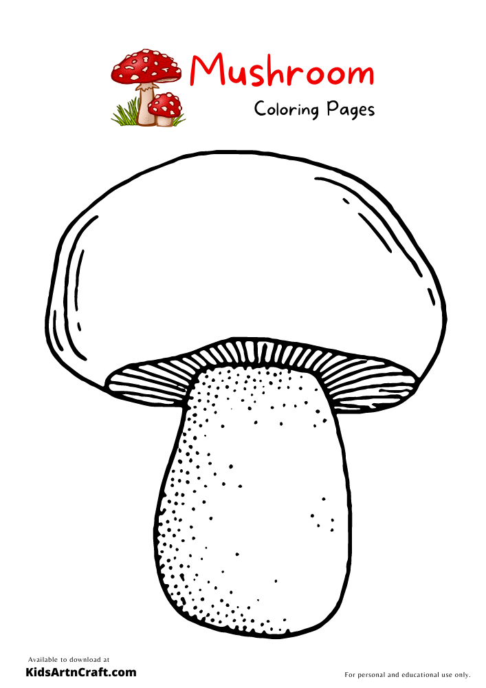 Mushroom Coloring Pages For Kids – Free Printables