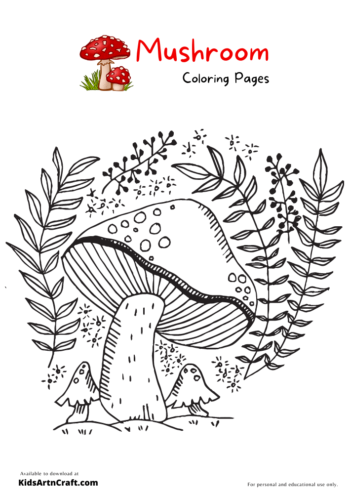 Mushroom Coloring Pages For Kids – Free Printables