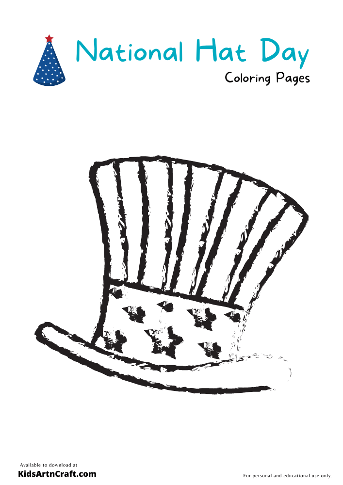 National Hat Day Coloring Pages For Kids – Free Printables