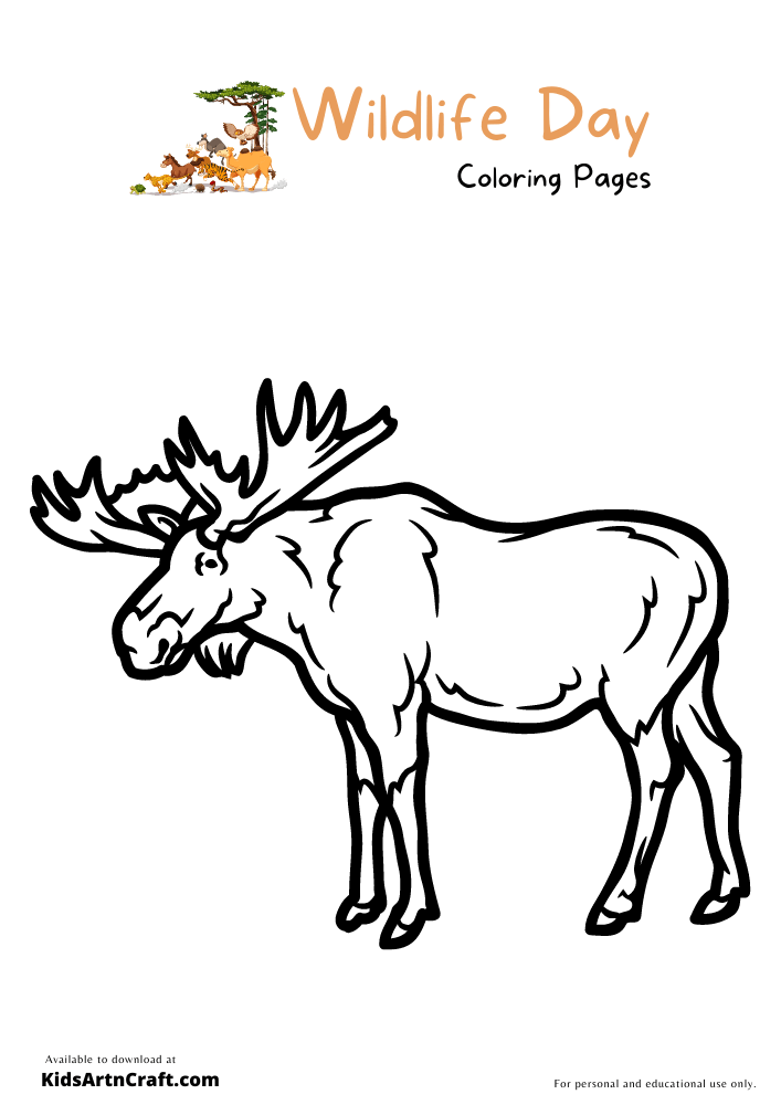 National Wildlife Day Coloring Pages For Kids – Free Printables