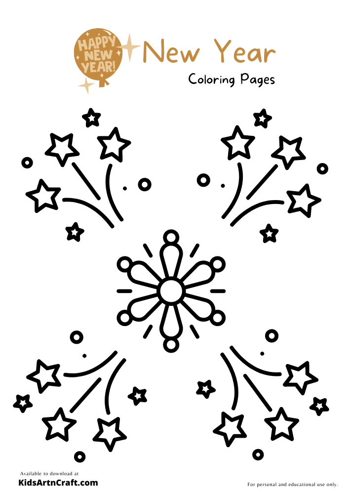 New Year Coloring Pages For Kids – Free Printables