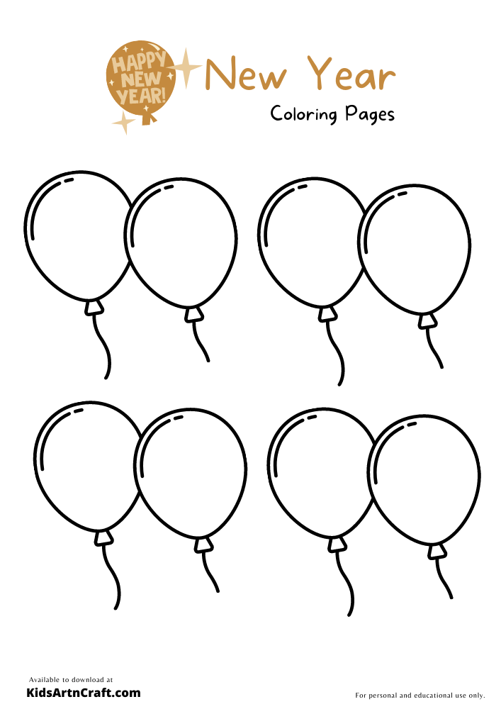 New Year Coloring Pages For Kids – Free Printables