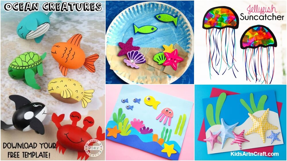 Easy papercrafts - Ocean. Paper Activity for Kids Ages 4-8 by ixia3d