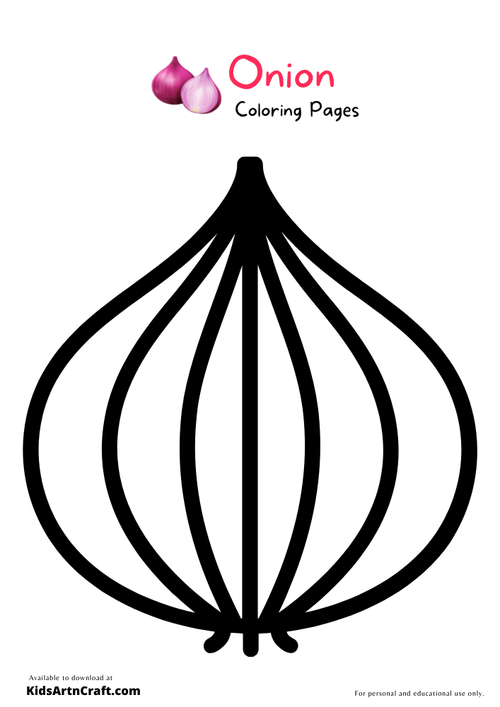 Onion Coloring Pages For Kids – Free Printables