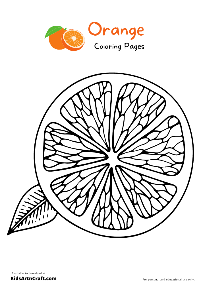 Orange Coloring Pages For Kids – Free Printables