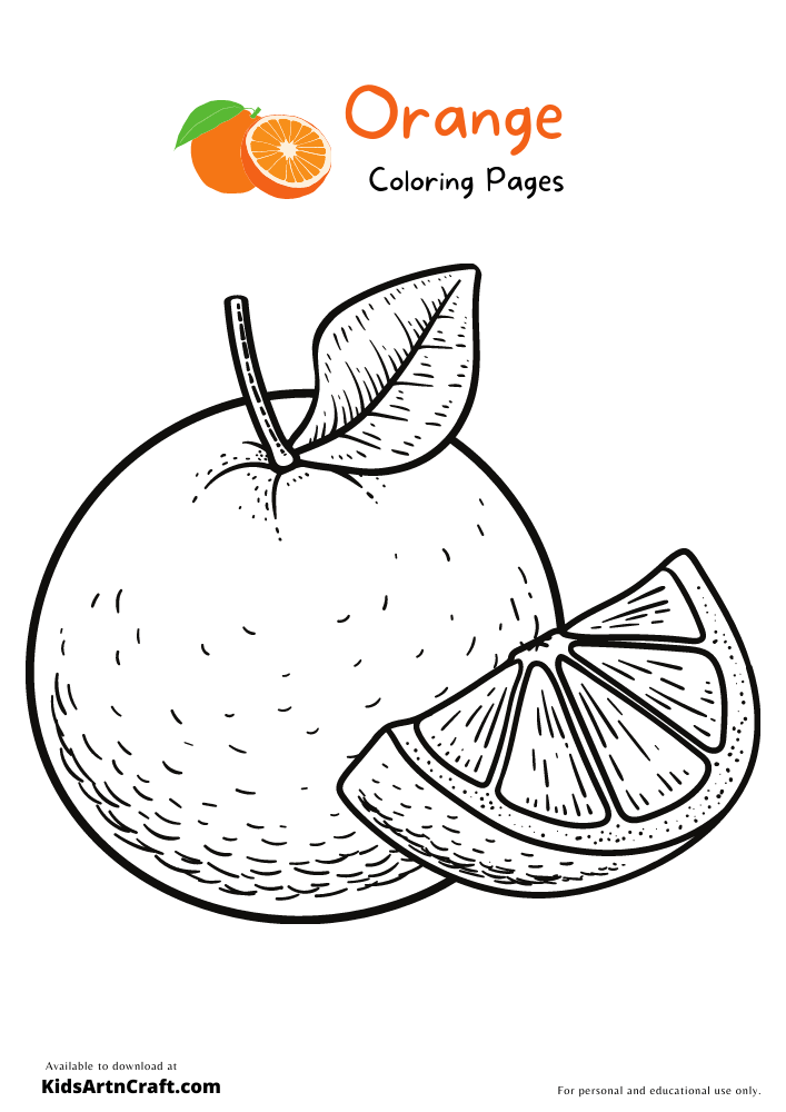 Orange Coloring Pages For Kids – Free Printables