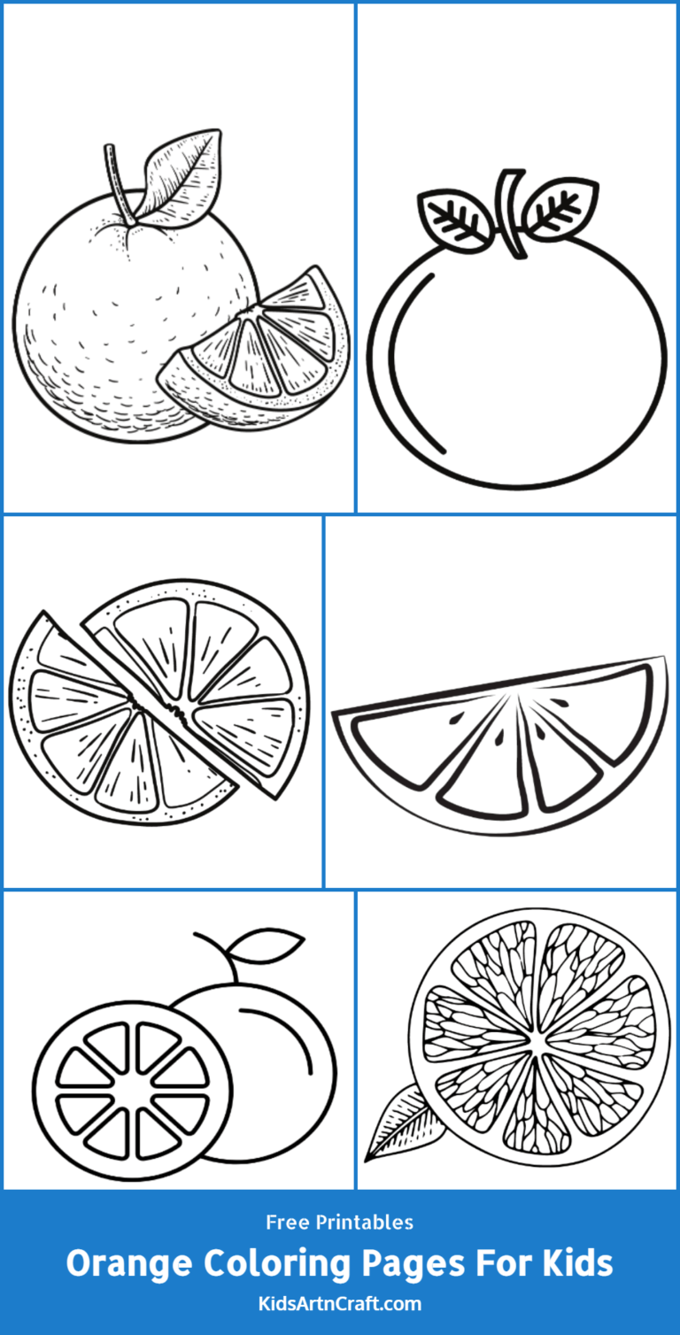 Orange Coloring Pages For Kids – Free Printables - Kids Art & Craft