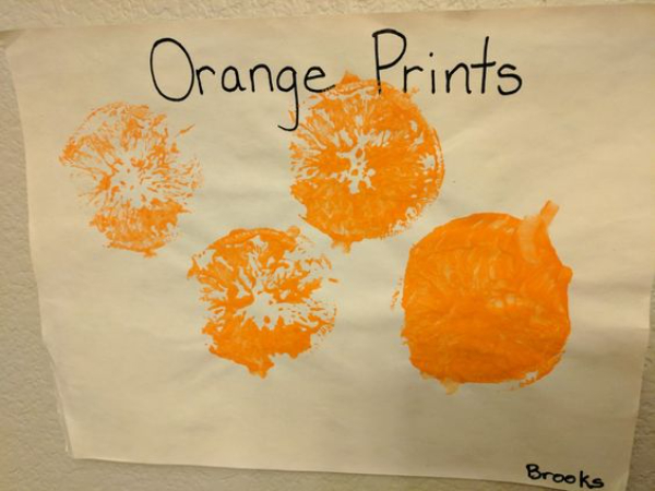 Orange Fruit Print Activity For Kids