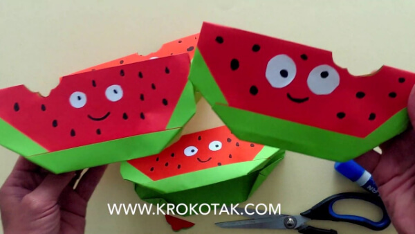 Origami Watermelon Craft For Kids How To Make An Origami Watermelon With Kids