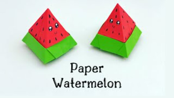 Origami Watermelon Paper Box Craft For Kindergarten How To Make An Origami Watermelon With Kids