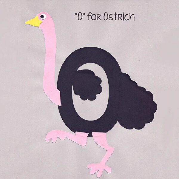 Ostrich Craft & Activities For Kids "O" is For Ostrich! Alphabet Art Template