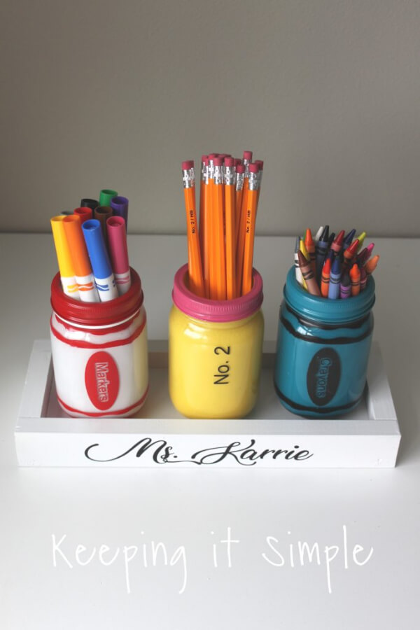 Painted Glass Jars Gift Ideas For Teacher Mason Jar Art & Craft Ideas For Kids