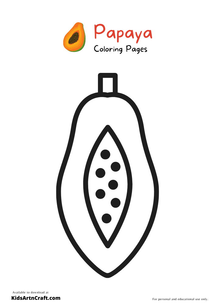 Papaya Coloring Pages For Kids – Free Printables