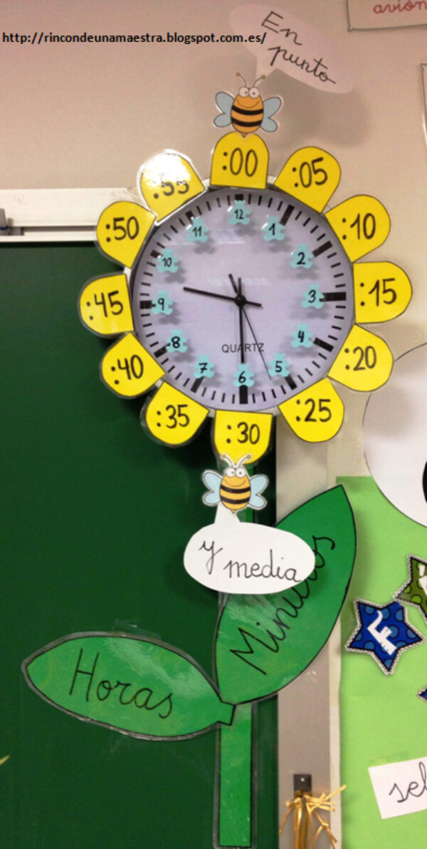 DIY Classroom Clock Decoration With Paper Bee Clock Decoration Ideas for Classroom