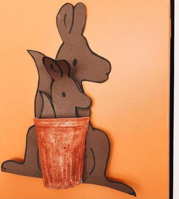 Paper Cup Kangaroo Crafts Idea For Preschoolers