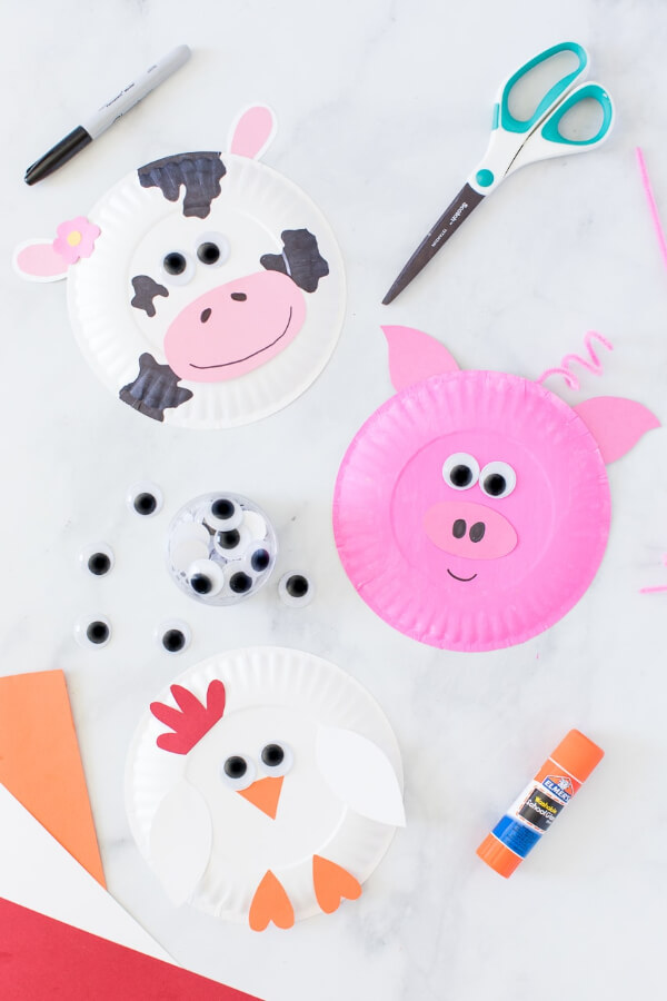 Paper Plate Farm Animals Craft For Kids Paper Plate Animal Crafts for Kids