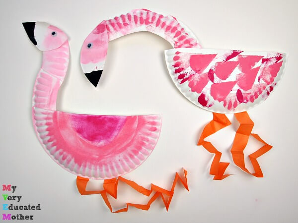 How To Make Flamingo Using Paper Plate For Kids