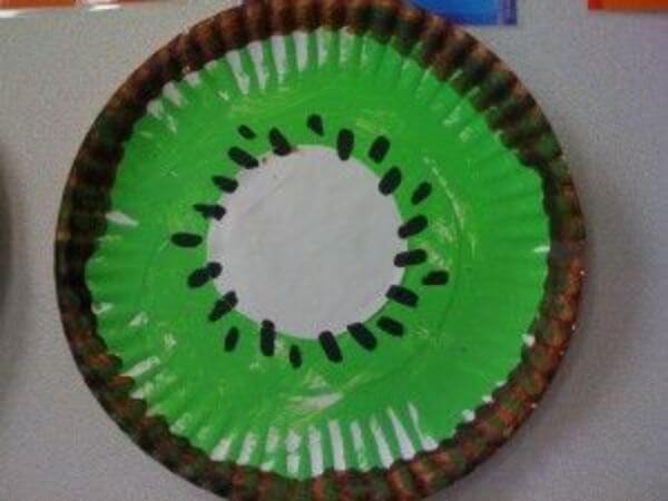 Paper Plate Kiwi Craft Idea For Kindergarten