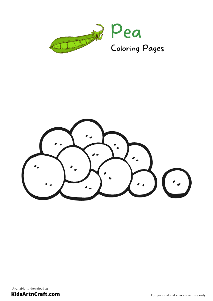 Pea Coloring Pages For Kids – Free Printables