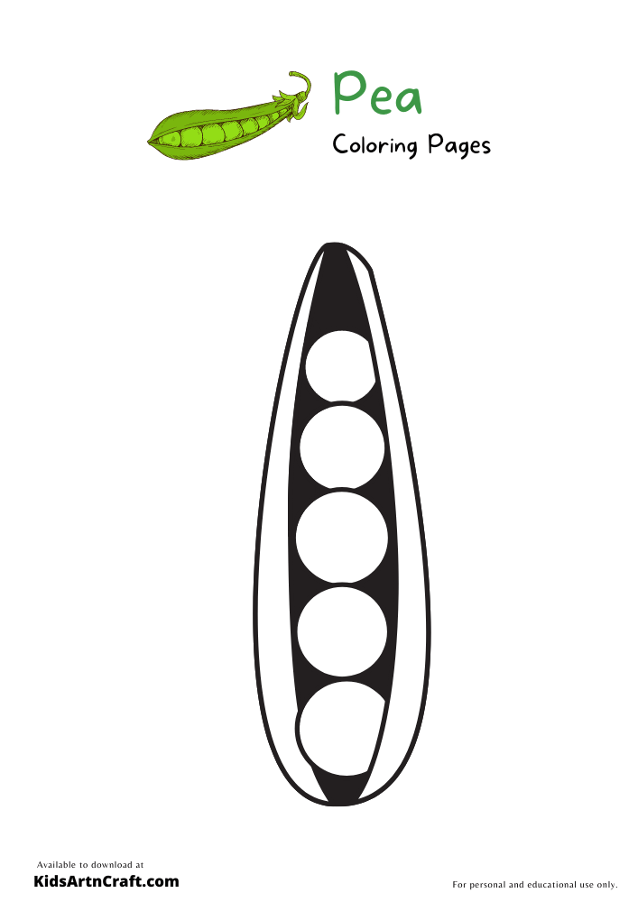 Pea Coloring Pages For Kids – Free Printables